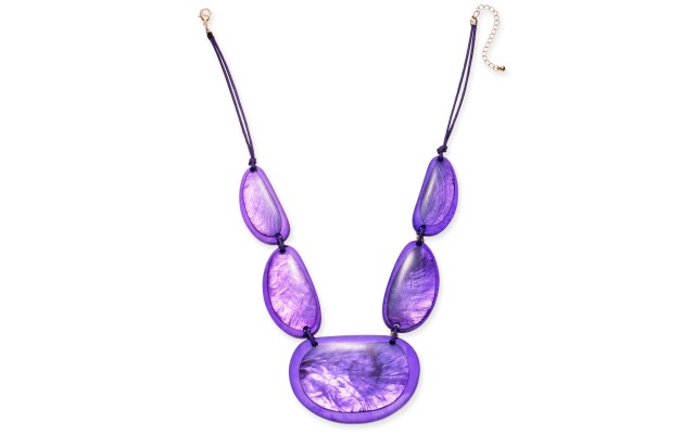  Resin Statement Necklace (Purple)