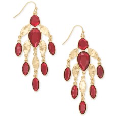 Style & Co Stone Chandelier Earrings (Wine)