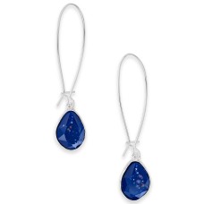 Style & Co Stone Linear Drop Earrings, Blue/Silver