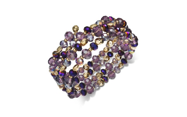 Style & Co Women’s Beaded Coil Bracelets, Purple
