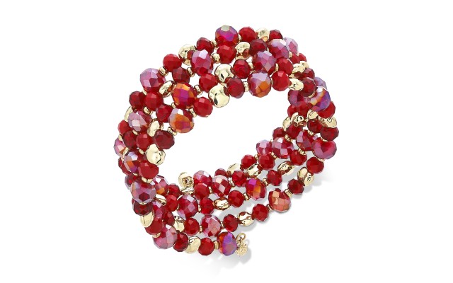 Style & Co Women’s Beaded Coil Bracelets, wine
