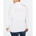Style & Co. Womens Cotton Textured Button-down Top Shirt, White, 3X
