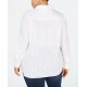 Style & Co. Womens Cotton Textured Button-down Top Shirt, White, 3X