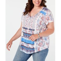 Style & Co  Women's Crochet Trim Tank Top Natural White, Natural, 0X