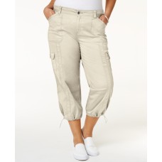 Style & Co. Womens Plus Cargo Cropped Capri Pants