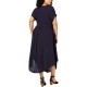 Style & Co. Womens Plus Eyelet Tie Waist Maxi Dress Navy Size 2X