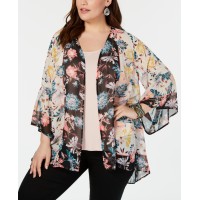 Style & Co. Womens Plus Floral Layering Kimono