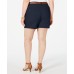 Style & Co. Womens Plus Mid Rise Chino Bermuda Shorts, Navy, 14W