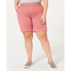 Style & Co. Womens Plus Mid Rise Frayed Hem Bermuda Shorts