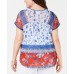 Style & Co Women’s  Plus Size Printed V-Neck Top Natural Size 3X