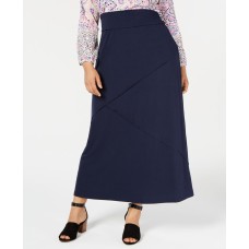 Style & Co. Womens Plus Surplice Solid Maxi Skirt (Navy, 2X)