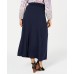 Style & Co. Womens Plus Surplice Solid Maxi Skirt (Navy, 2X)