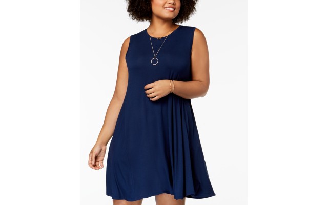Style & Co Women’s Plus Swing Mini Swing Dress Blue Size 3X