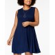 Style & Co Women’s Plus Swing Mini Swing Dress Blue Size 3X