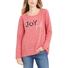 Style & Co. Womens Snowflake Graphic Heathered Sweatshirt
