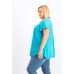 Style & Co Womens Teal Short Sleeve V Neck Blouse, Blue, 0X