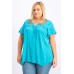 Style & Co Womens Teal Short Sleeve V Neck Blouse, Blue, 0X