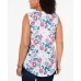 Style &#038; Co Womens White Floral Sleeveless V Neck Blouses, White, 0X
