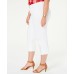  Womens White Mid Rise Cuffed Denim Capri Jeans (White , Size:18W)