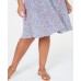Style & Co Womens White Printed Sleeveless Crew Neck Knee Length Shift Dress (White, 2X)