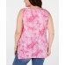 Style&Co. Women's PLUS Pink Crafted Diamond Printed Scoop Neck Tank Top, Pink, 0X