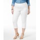 Style&Co Women’s Plus Sizes Comfort Waist Pull-On Capri Pants, White, 16W