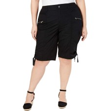 Style&co Women's Stonewall Comfort Waist Zippered Cargo Shorts