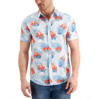 Sun + Stone Men’s Diffused Tropical Shirts (Bright White, L)