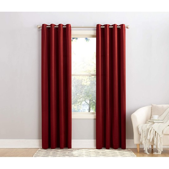  Barrow Energy Efficient Grommet Curtain Panel (Red, 54X95)