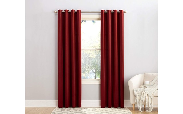  Barrow Energy Efficient Grommet Curtain Panel (Red, 54X95)