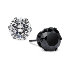 Sutton by Rhona Sutton Men’s Two-Tone 2-Pc. Set Cubic Zirconia Stud Earrings (Silver)