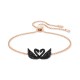  Rose Jet Pavé Iconic Swan Slider Bracelet (rose gold-tone mixed metal)