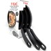  Durable Titanium Nonstick Thermo-Spot Heat Indicator Fry Pan Cookware Set (3-Piece, Black)