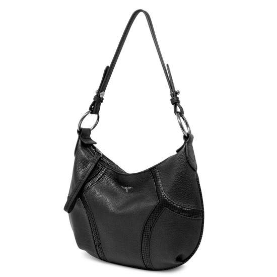  Devon Leather Hobo Handbag, Black