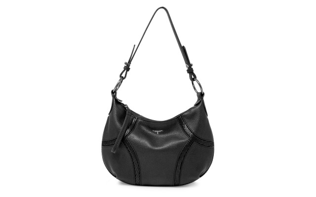  Devon Leather Hobo Handbag, Black