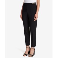 Tahari Asl Button-Detail Ankle Pants (Black, 16)