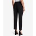  Button-Detail Ankle Pants (Black, 16)