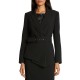  Women  Asymmetrical Belted Blazer Jacket (Black, 12)