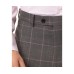  Men’s Gray Windowpane Plaid Slim Fit Stretch Pants (Gray, 30×30)