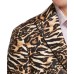  Men’s Slim-Fit Black/Gold Leopard-Print Dinner Jacket, Black/Gold, 40S