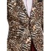  Men’s Slim-Fit Black/Gold Leopard-Print Dinner Jacket, Black/Gold, 40S