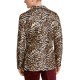  Men’s Slim-Fit Black/Gold Leopard-Print Dinner Jacket, Black/Gold, 42S