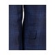  Men’s Slim-Fit Blue Plaid Linen Suit Separate Jacket (Navy, 40 R)