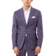  Men’s Slim-Fit Stretch Purple Windowpane Suit Separate Jacket (Purple, 38 T)