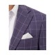  Men’s Slim-Fit Stretch Purple Windowpane Suit Separate Jacket (Purple, 38 T)