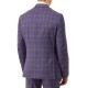  Men’s Slim-Fit Stretch Purple Windowpane Suit Separate Jacket (Purple, 38 T)