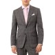  Men’s Slim-Fit Stretch Windowpane Suit Separate Jacket (Gray, 46)
