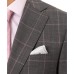  Men’s Slim-Fit Stretch Windowpane Suit Separate Jacket (Gray, 46)