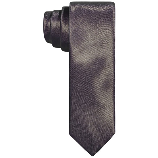  Men’s Slim Taupe Textured Tubular Tie (Dark Taupe)