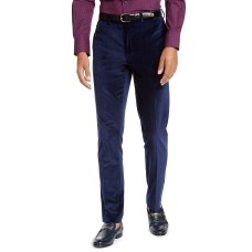 Tallia Orange Men’s Slim-Fit Blue Velvet Suit Pants (Navy, 38×32)
